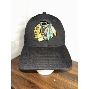 New Era Chicago Blackhawks 9TWENTY Black Adjustable Hat NHL Hockey One Size